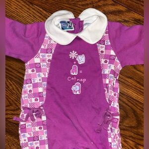 Vintage cat nap baby girl body suit size 6 months